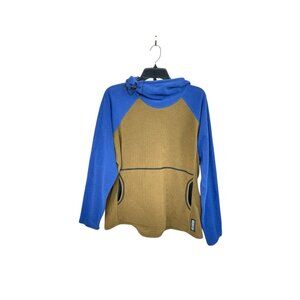 Melanzana Blue and Brown Hooded Pullover